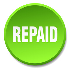 repaid green round flat isolated push button