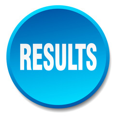 results blue round flat isolated push button