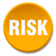 risk orange round flat isolated push button