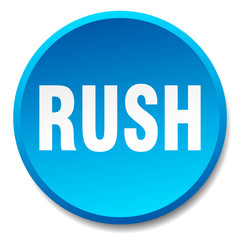 rush blue round flat isolated push button