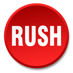 rush red round flat isolated push button