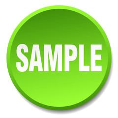 sample green round flat isolated push button