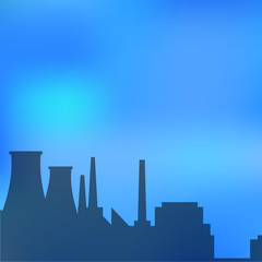 Fototapeta premium Landscape urban silhouette on a colorful background of sunset and sunrise