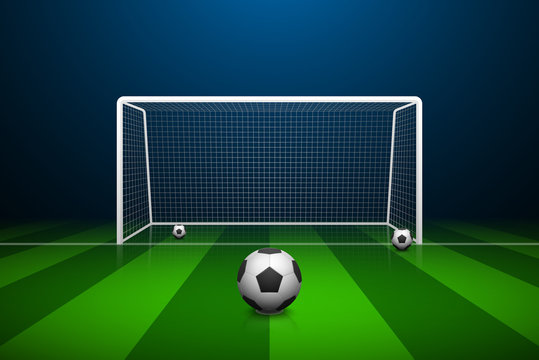 Vector illustration of Soccer goal and ball.