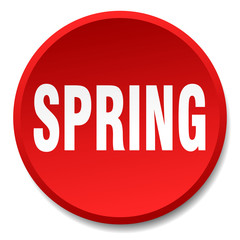 spring red round flat isolated push button