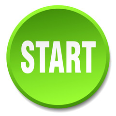start green round flat isolated push button