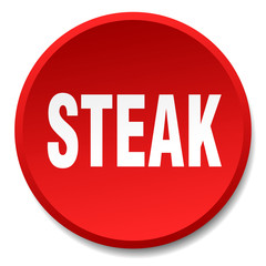 steak red round flat isolated push button