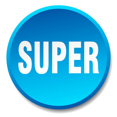 super blue round flat isolated push button