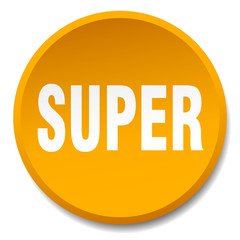 super orange round flat isolated push button