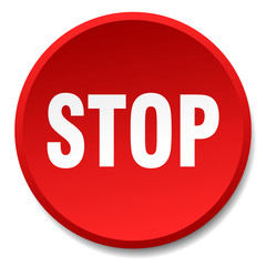 stop red round flat isolated push button