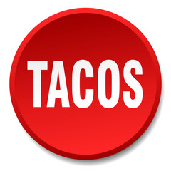 tacos red round flat isolated push button