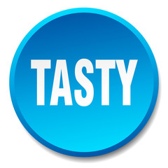 tasty blue round flat isolated push button