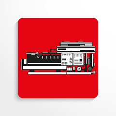 Industrial equipment. Machine. Vector icon.