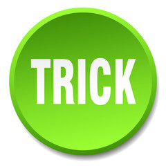 trick green round flat isolated push button