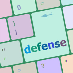 computer keyboard keys with word defense vector illustration