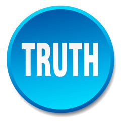truth blue round flat isolated push button