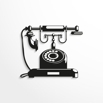 Old phone. Vector illustration.