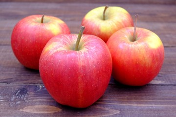 Red apples on a table