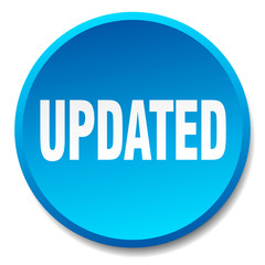 updated blue round flat isolated push button