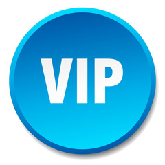 vip blue round flat isolated push button