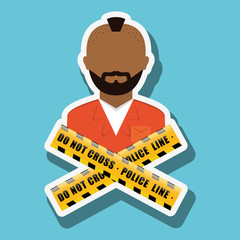 criminal  icon design, vector illustration