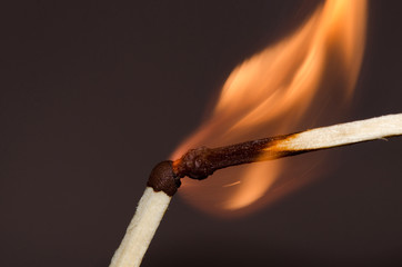 Two burning matches/ one matchstick will ignite another