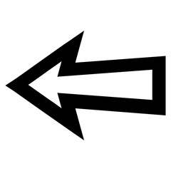 Arrow Left vector icon. Style is stroke icon symbol, black color, white background.