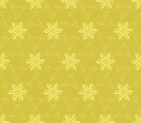 Yellow seamless wall-paper with abstract flower