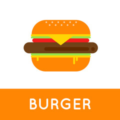 Fresh burger vector illustration. Traditional american burger wi