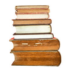 Stack of old book isolated.