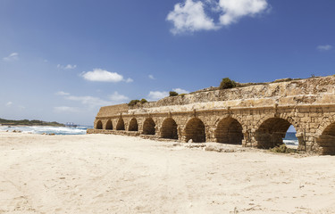 Aqueduct in ancient Caesarea, Israel