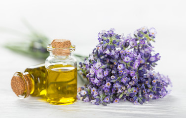 Wellness treatments with lavender flowers.