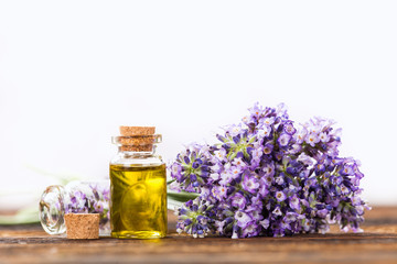 Wellness treatments with lavender flowers.