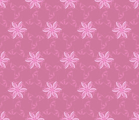 Fototapeta premium Purple seamless wall-paper with abstract flower