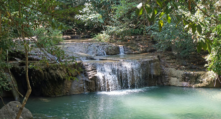 Fototapeta na wymiar waterfall in erawan national park