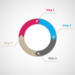 vector infographic 4 steps circle diagram