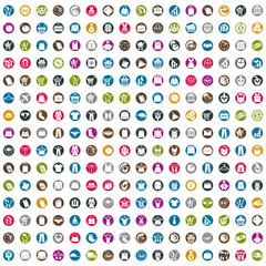 240  shopping icons set, includes money icons, clothes icons, packaging icons, gift box, bags, carts, vector signs collection.