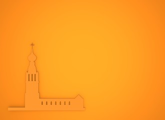 Russian orthodox church silhouette. Travel background