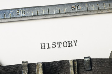  word history typed on  typewriter