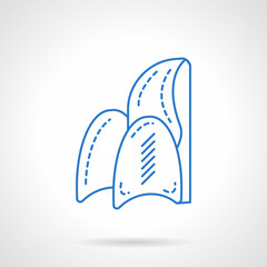 Chair store blue flat line vector icon