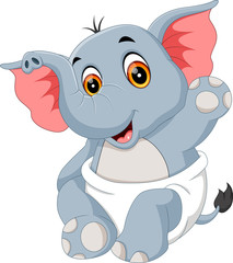 illustration of Cute elephant cartoon