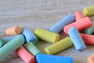 Chalks isolated on bright background