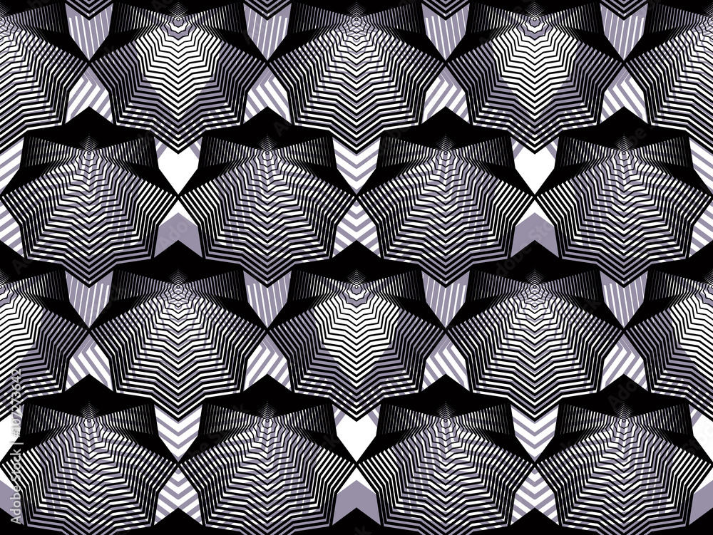 Poster continuous vector pattern with graphic lines, decorative abstract