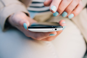 Close-up of mobile phone use