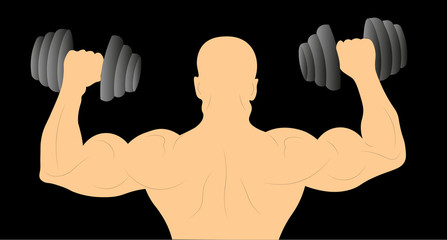 Fototapeta na wymiar A man with muscles. Vector illustration.