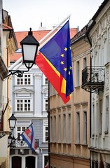street in the city of Bratislava, Slovakia, Europe