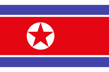 Fototapeta premium North Korea flag on a white background, vector illustration stylish
