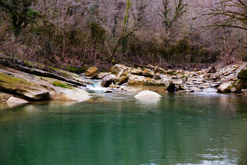 Devil's Gate canyon of Hosta river. Sochi, Russia
