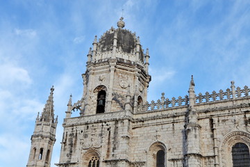 Fototapeta na wymiar Facade of Jeronimos Monastery, Lisbon, Portuga 