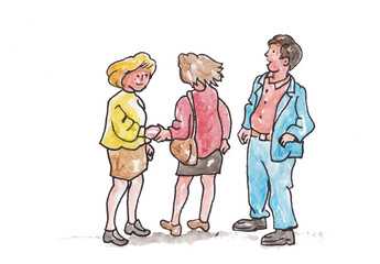 Naklejka premium meeting school family